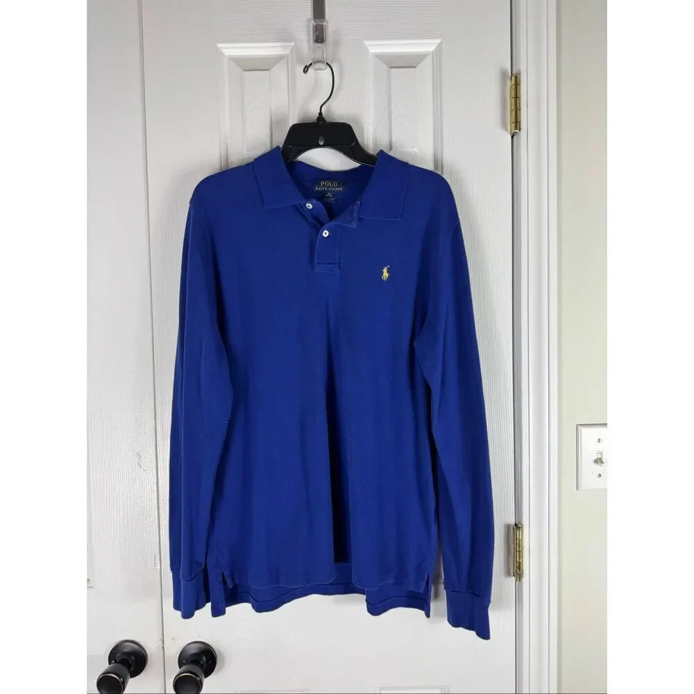 Polo Ralph Lauren Boys Blue Long Sleeve Shirt Size XL 18-20